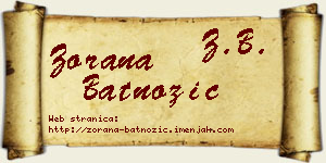 Zorana Batnožić vizit kartica